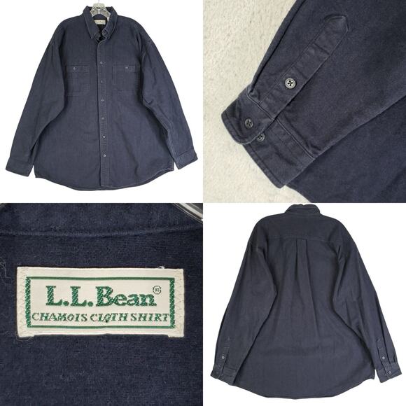L.L. Bean Other - LL Bean Shirt Chamois Mens Size XLT Blue LS Button Down Flannel Vintage USA